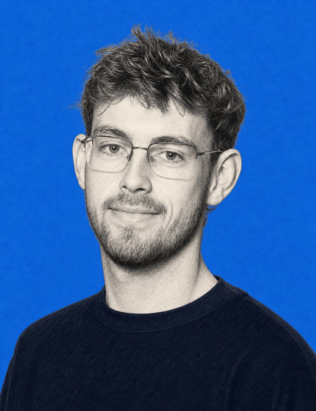Pencil portrait of James, co-founder of RentPrompt